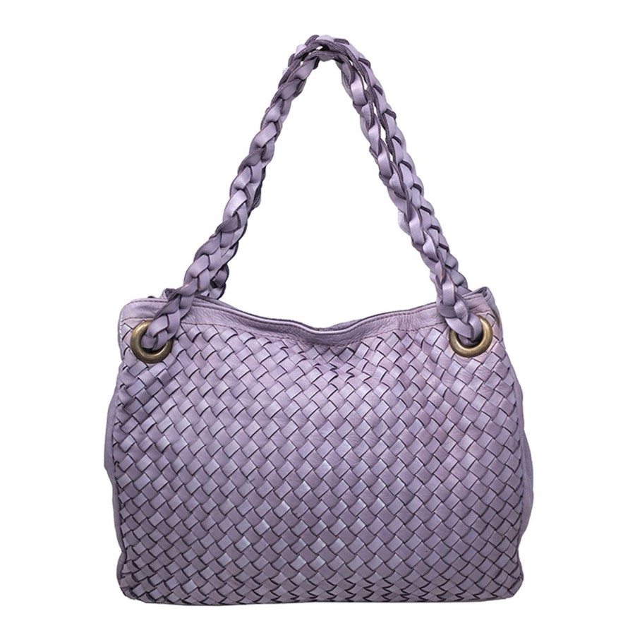 Borsa A Mano Chicca Borse | Borsa A Mano Da Donna Pelle Intrecciata Con Tracolla In Stile Vintage 38X29X13 Cm K015