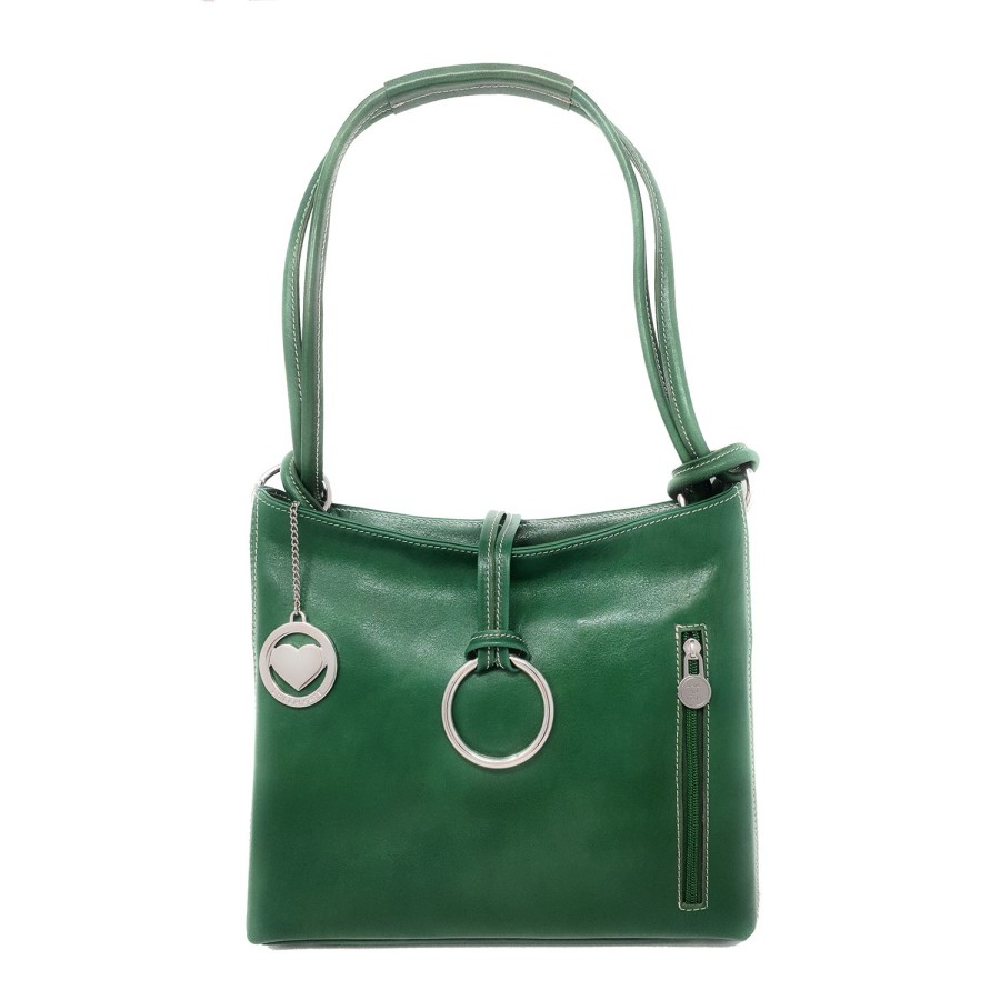 Borsa A Spalla Chicca Borse | Borsa A Spalla Da Donna In Vera Pelle Morbida Made In Italy 33X26X11 Cm G095