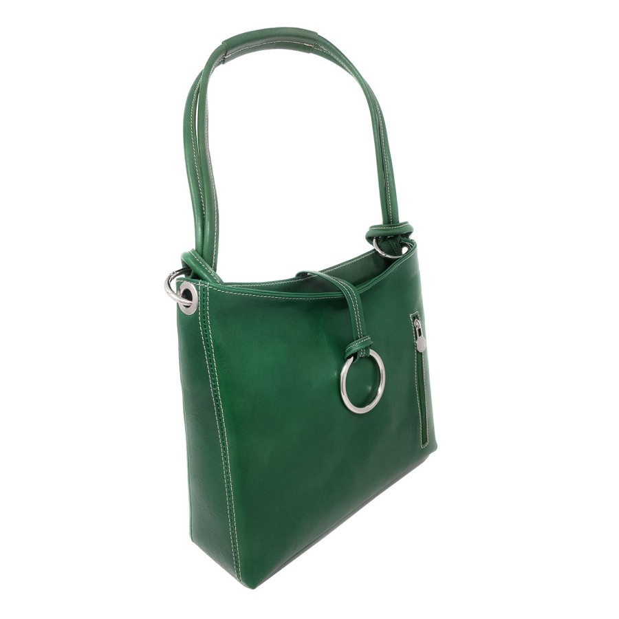 Borsa A Spalla Chicca Borse | Borsa A Spalla Da Donna In Vera Pelle Morbida Made In Italy 33X26X11 Cm G095