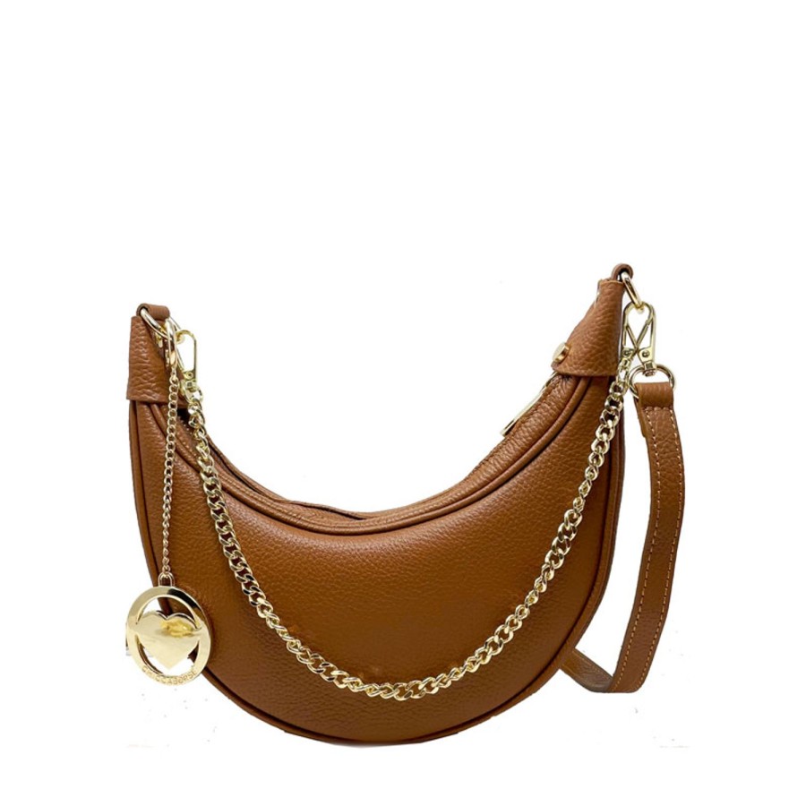 Borsa A Mano Chicca Borse | Borsa Piccola Mezza Luna Clutch A Mano Da Donna In Pelle Dollaro K052.