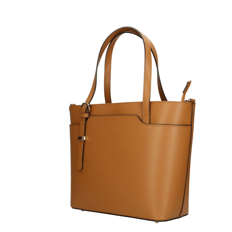 Borsa A Mano Chicca Borse | Borsa A Mano Da Donna In Vera Pelle Liscia Made In Italy 37 X 27 X 12 Cm 3304