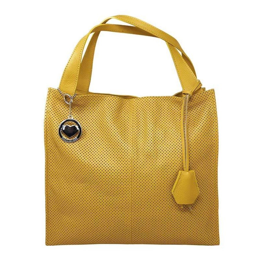 Borsa A Mano Chicca Borse | Borsa Shopper A Mano Da Donna Pelle Traforata K005