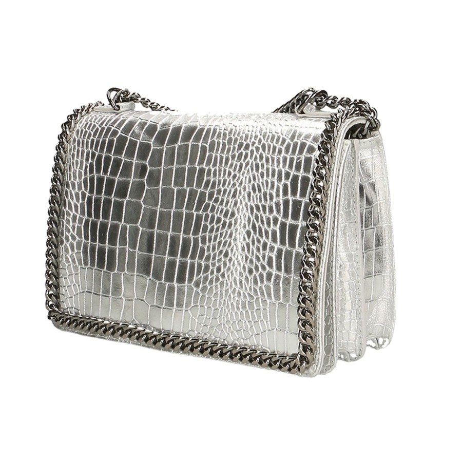 Borsa A Spalla Chicca Borse | Chicca Borse Bag Borsa A Spalla In Pelle Stampa Cocco Made In Italy 30X20X10 Cm. Clutch 80066