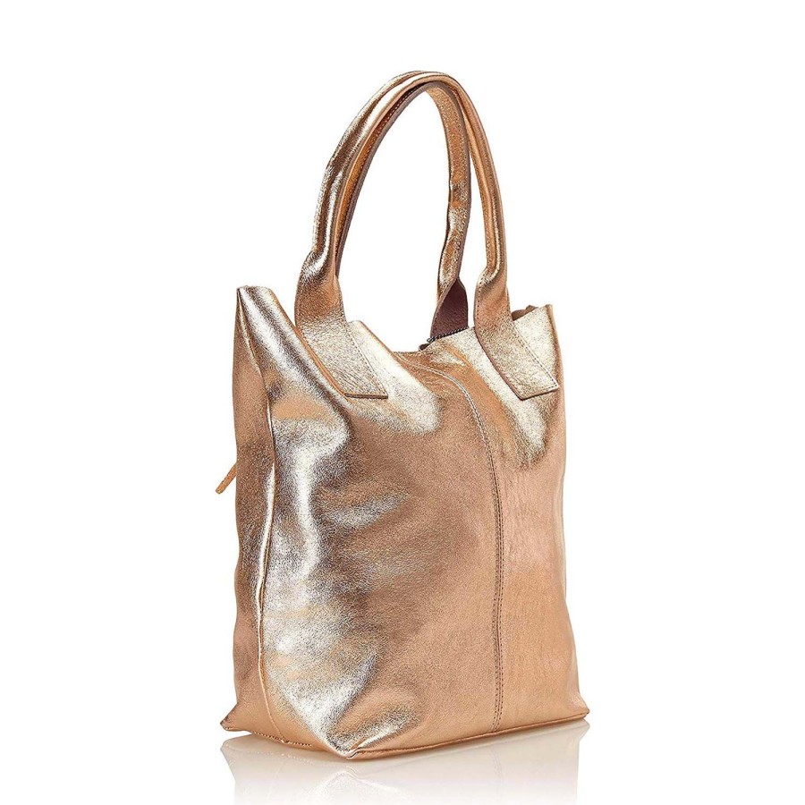 Borsa A Spalla Chicca Borse | Borsa A Spalla Da Donna In Vera Pelle. Made In Italy. 42X35X15 Cm 3327.