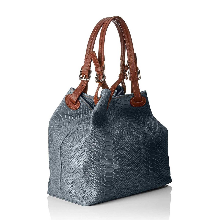 Borsa A Spalla Chicca Borse | Borsa Da Donna A Spalla In Vera Pelle. Made In Italy. 32X28X16 Cm 7724.