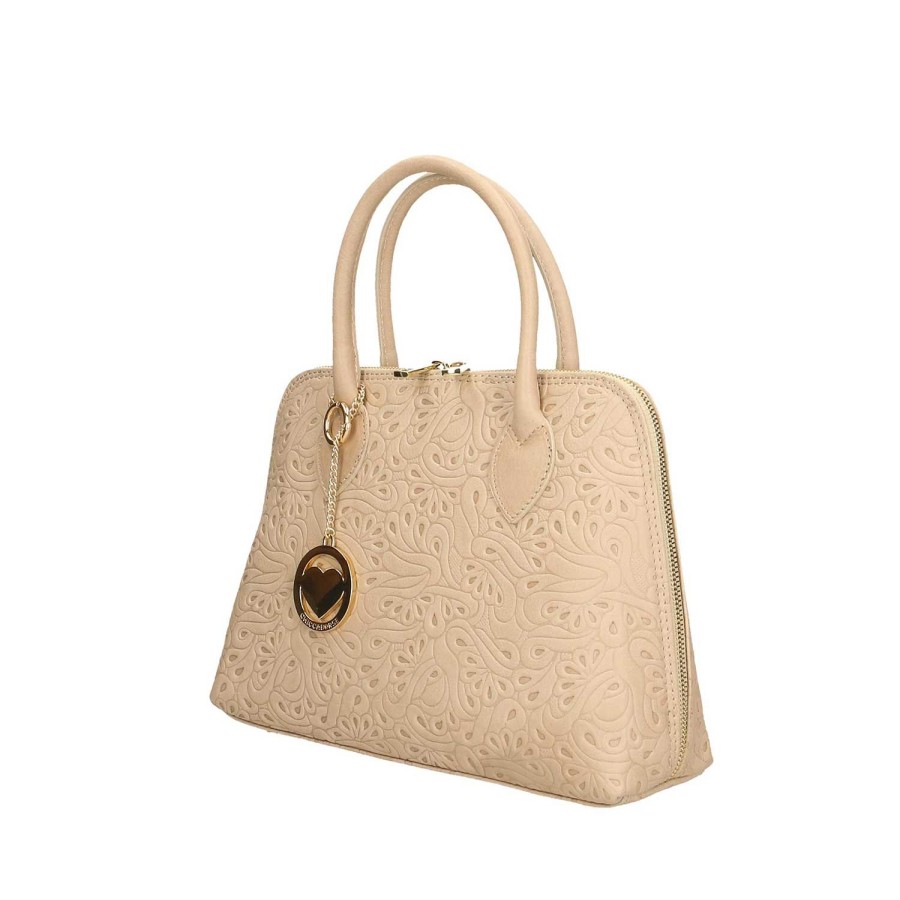 Borsa A Mano Chicca Borse | Borsa A Mano Da Donna Con Trama Floreale, Borsetta In Pelle 32X23X10 Cm 80032